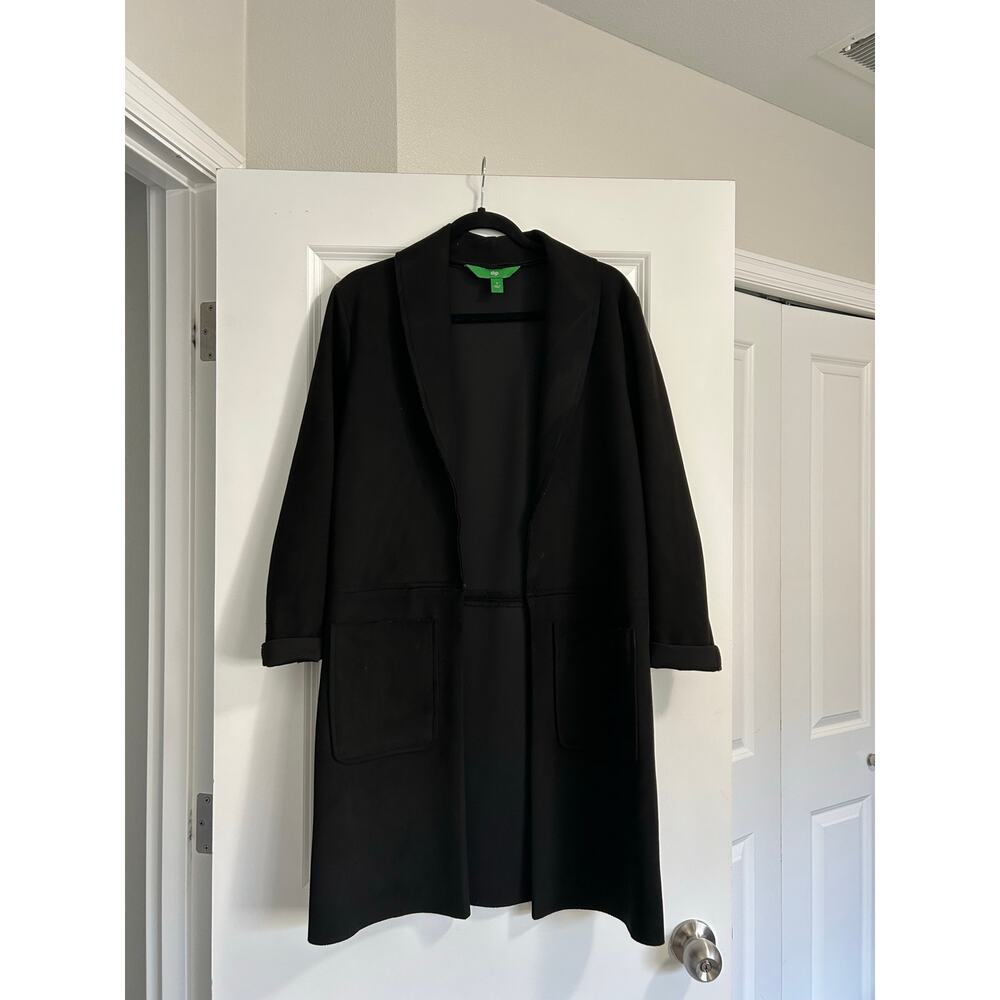 Women’s Black Long Cardigan Open Coat Size Small